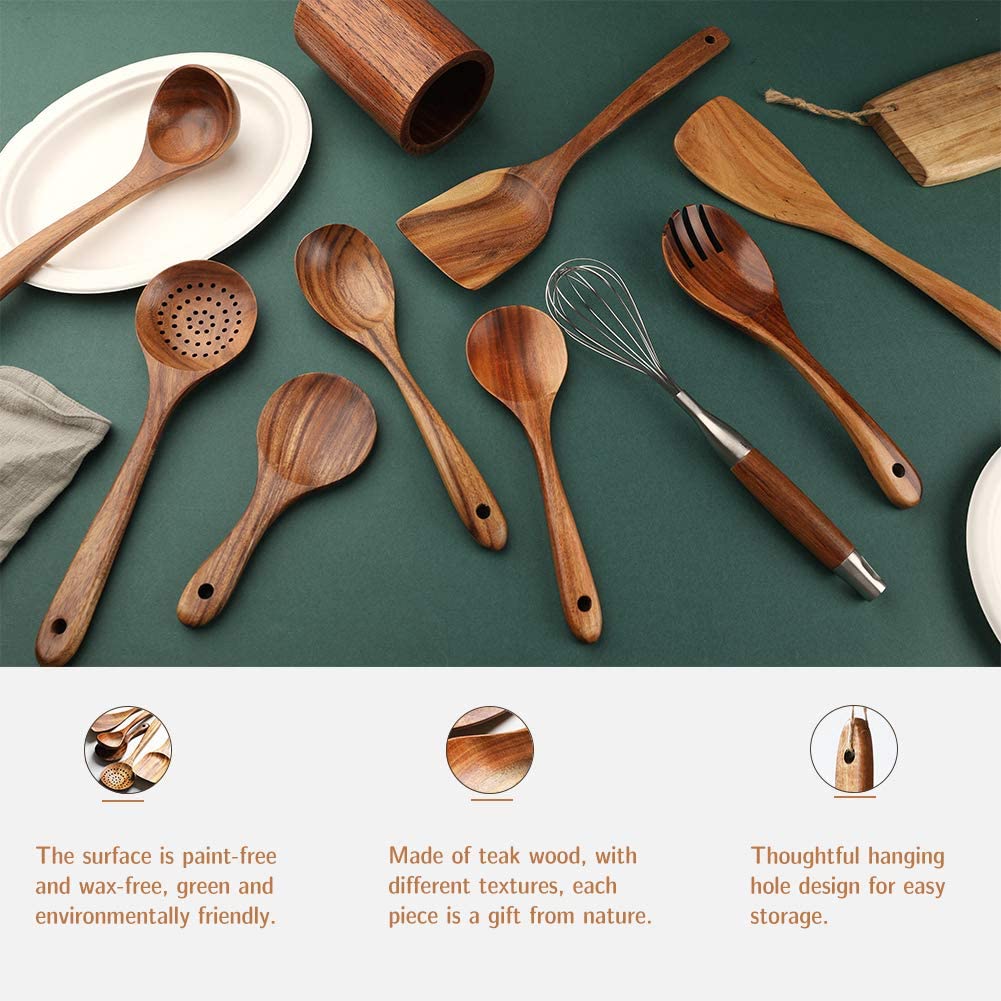 Wooden Slotted Spoon, Strainer Spoon for Cooking – prgery
