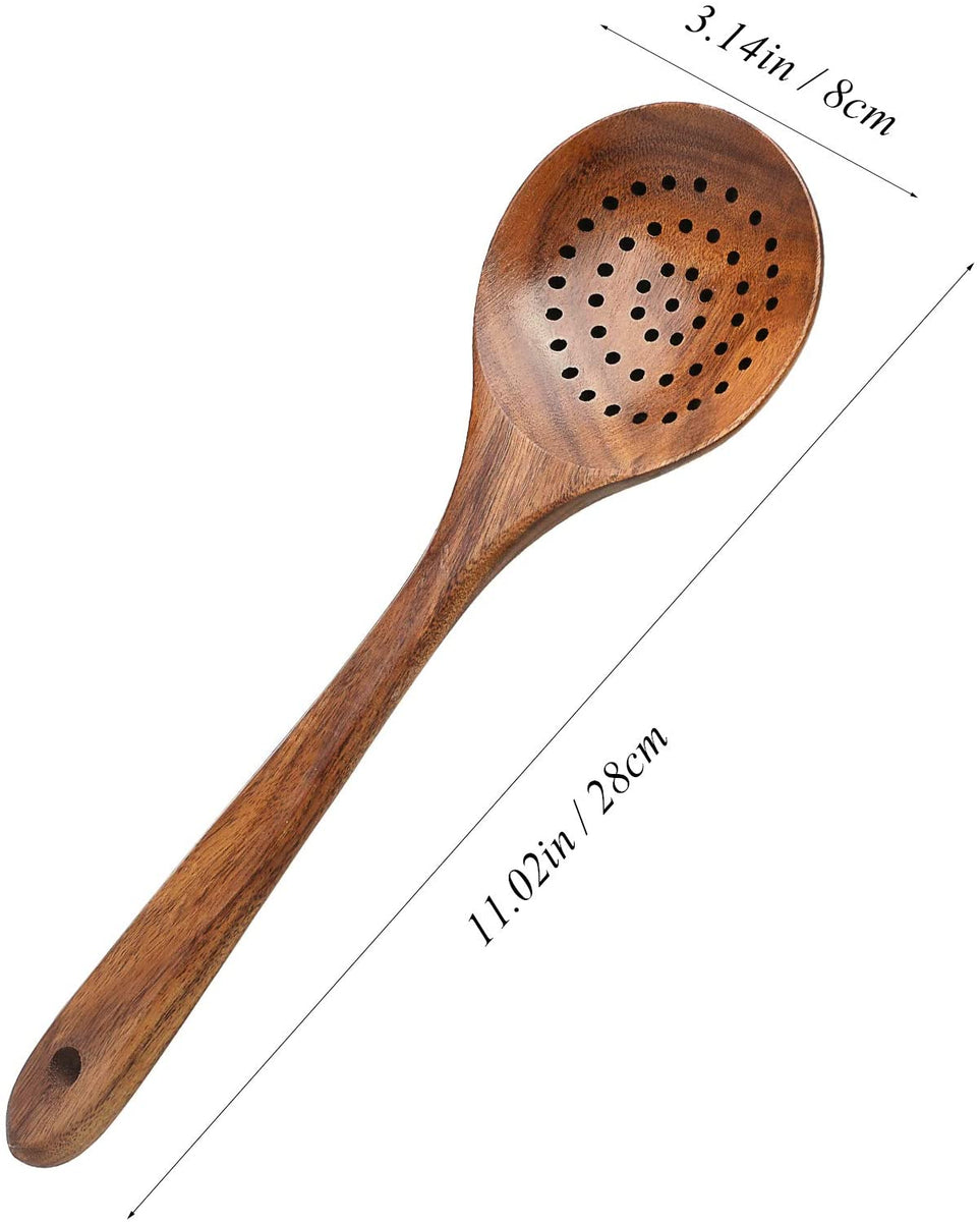 Wooden Slotted Spoon, Strainer Spoon for Cooking – prgery