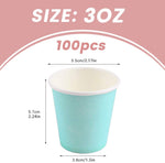 100 Pack 3 oz Paper Coffee Cups Disposable Hot Cups