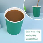 [110 Pack] Paper Cups 8 Oz, Disposable Paper Coffee Cup Green