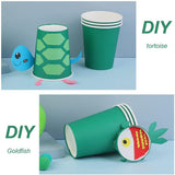 [110 Pack] Paper Cups 8 Oz, Disposable Paper Coffee Cup Green