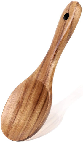 Wooden Rice Serving Spoons, Rice Paddle for Eating