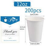 [200 Packs] 12 Oz Paper Cups Disposable Paper Water Cups, Paper Hot Coffee Cups