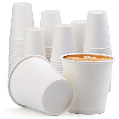 [100 Packs] 12 Oz Paper Cups Disposable Paper Water Cups, Paper Hot Coffee Cups White