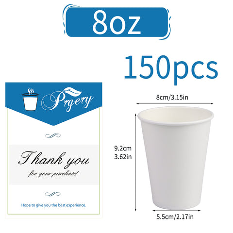 Paper Cups, 150 Pack 8 Oz Paper Cups, White Paper Coffee Cups 8 Oz