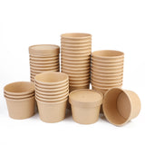 [50Pcs] 8 OZ Paper Soup Containers with Vented Lid, Paper Food Cups for Hot/Cold Food