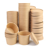 8OZ&12OZ Paper Soup Containers with Vented Lid, Paper Food Cups for Hot/Cold Food (25 + 25 pcs)