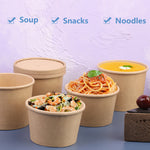 8OZ&12OZ Paper Soup Containers with Vented Lid, Paper Food Cups for Hot/Cold Food (25 + 25 pcs)