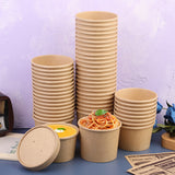 8OZ&12OZ Paper Soup Containers with Vented Lid, Paper Food Cups for Hot/Cold Food (25 + 25 pcs)