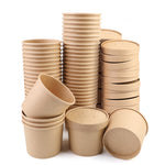 12OZ Paper Soup Containers with Vented Lid, Paper Food Cups for Hot/Cold Food [50Pcs]