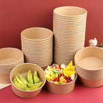 1100ML Paper Salad Containers No Lids , Paper Soup Containers , Paper Food Cups for Hot/Cold Food [70Pcs]