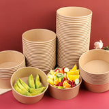 1100ML Paper Salad Containers No Lids , Paper Soup Containers , Paper Food Cups for Hot/Cold Food [70Pcs]