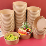 [90Pcs] 750ML Paper Salad Containers No Lids , Paper Soup Containers, Paper Food Cups for Hot/Cold Food