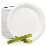 6 Inch Disposable Sugarcane Paper Plates Alternative Compostable Paper Plates [125-Pack]