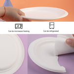 Disposable Sugarcane Paper Plates 7Inch/9Inch/10Inch [120-Pack 40 *3]