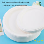 7Inch/9Inch Disposable Sugarcane Paper Plates Alternative Compostable Paper Plates