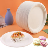 9 Inch Disposable Sugarcane Paper Plates Alternative Compostable Paper Plates 130 packs