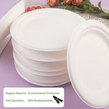 7 Inch Disposable Sugarcane Paper Plates Alternative Compostable Paper Plates [130-Pack]