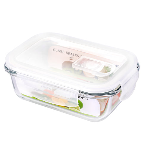 13.87Oz Glass Containers with Lids Airtight Lunch Containers 410ML