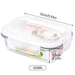 13.87Oz Glass Containers with Lids Airtight Lunch Containers 410ML