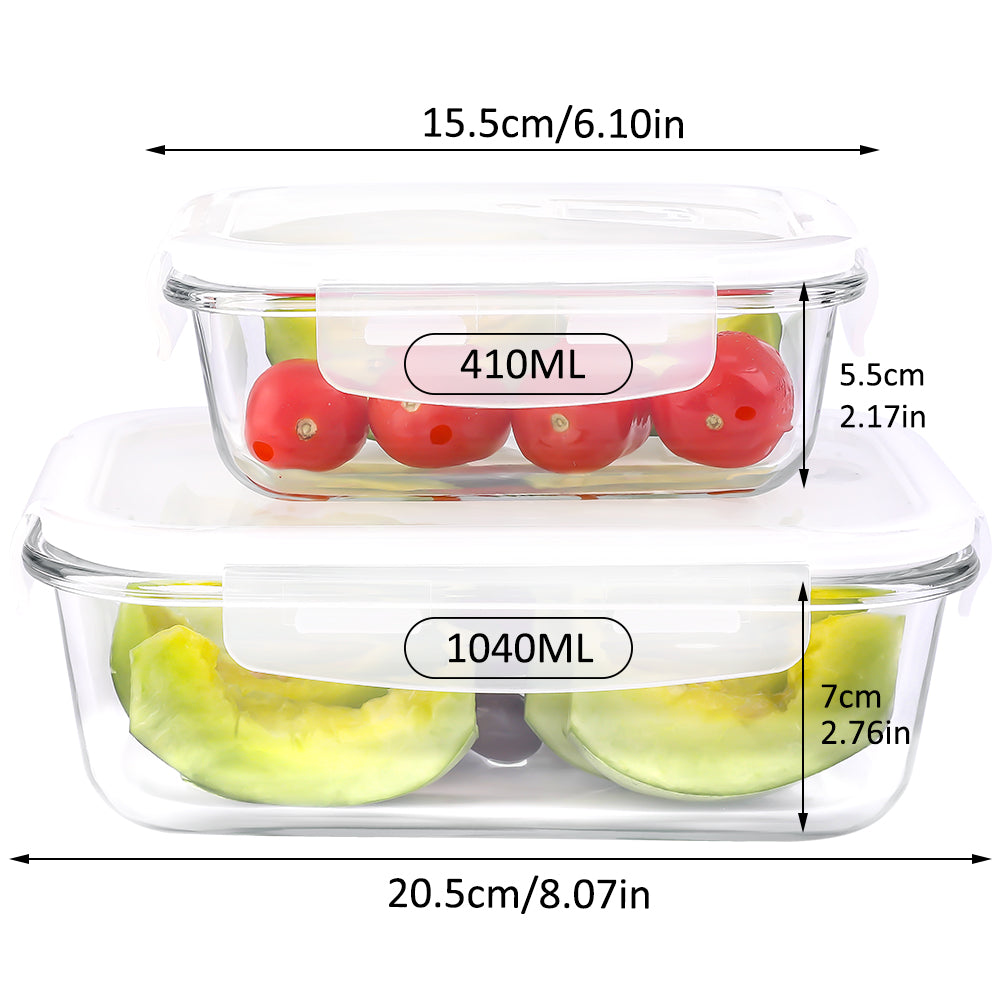 Cheap 13.87Oz Glass Containers with Lids Airtight Lunch Containers 410ML on  Sale – prgery