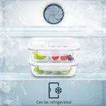 35.17Oz Glass Containers with Lids Airtight Lunch Containers (3 Compartment 1040ML + 1040 ML No Compartment)