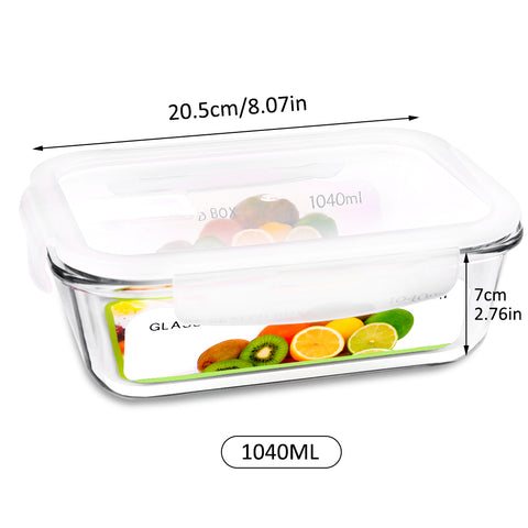35.17Oz Glass Containers with Lids Airtight Lunch Containers 1040ML