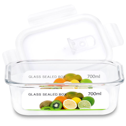 23.67Oz Glass Containers with Lids Airtight Lunch Containers 700ML
